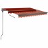 Toldo de pie retráctil manual naranja y marrón 300x250