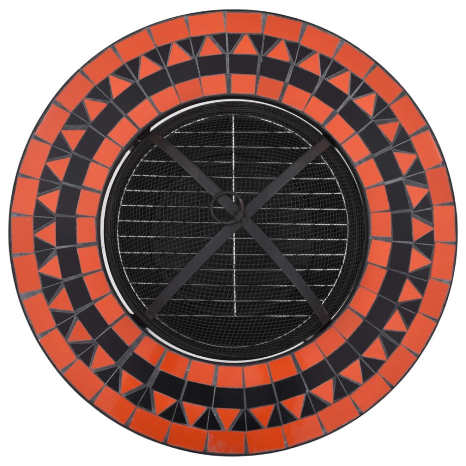 vidaXl Brasero mesa de mosaico cerámica terracota y blanco 68