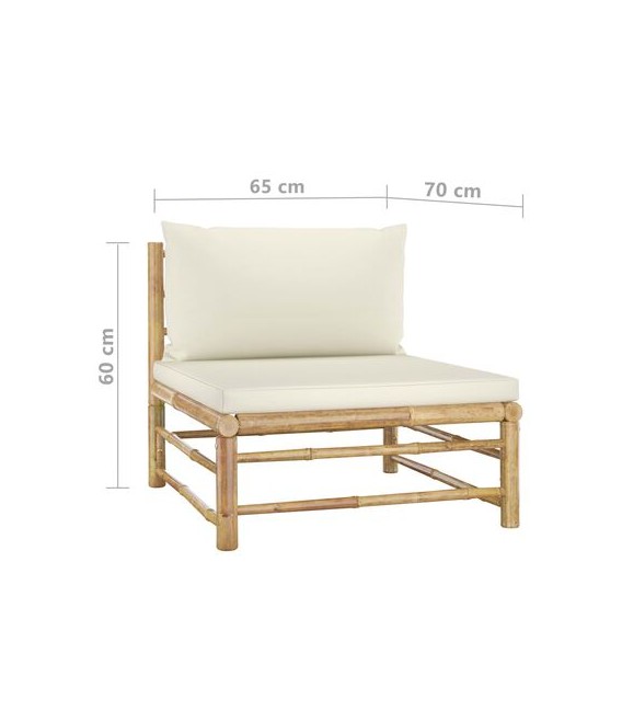 Sofá de dos piezas de bambú, modelo Bamboo 4 Plazas