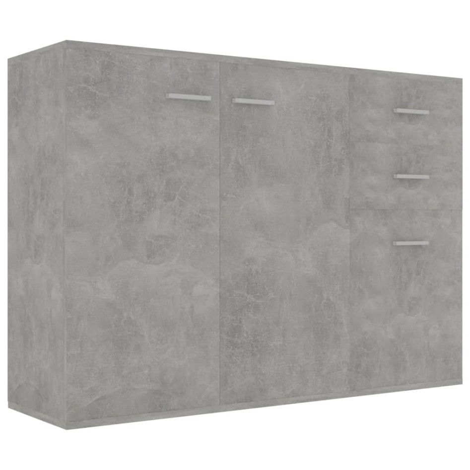 Aparador de madera contrachapada gris hormigón 105x30x75