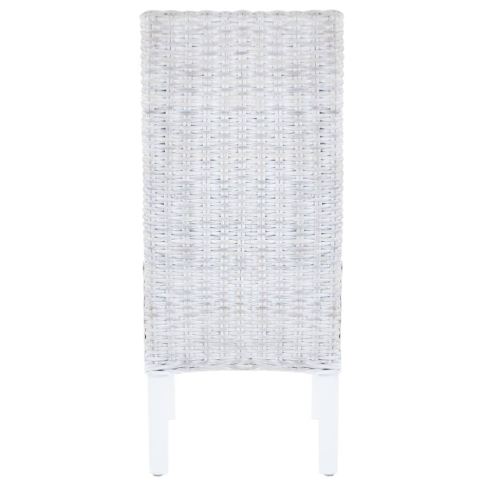 Sillas de comedor 2 uds ratán Kubu y madera mango marrón