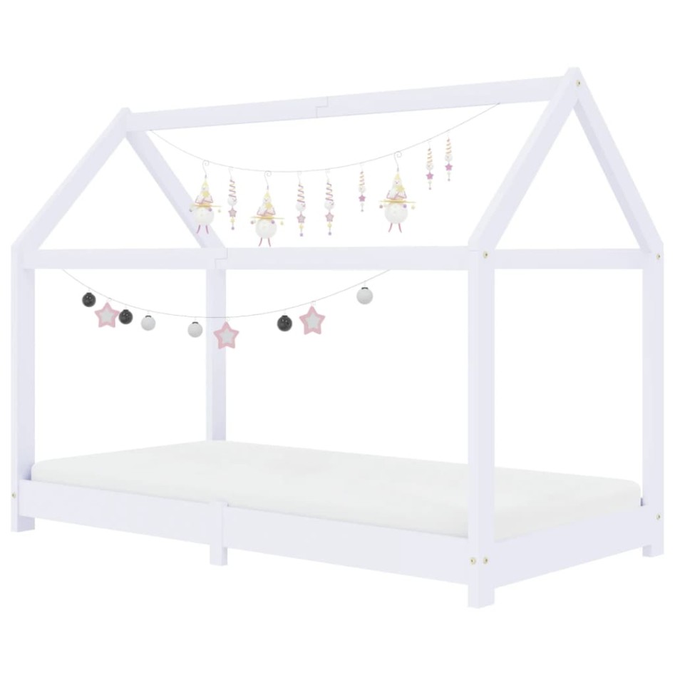 Estructura de cama infantil madera maciza pino blanco 70x140