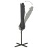 Sombrilla voladiza con poste y luces LED gris antracita 300
