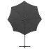 Sombrilla voladiza con poste y luces LED gris antracita 300