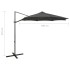 Sombrilla voladiza con poste y luces LED gris antracita 300