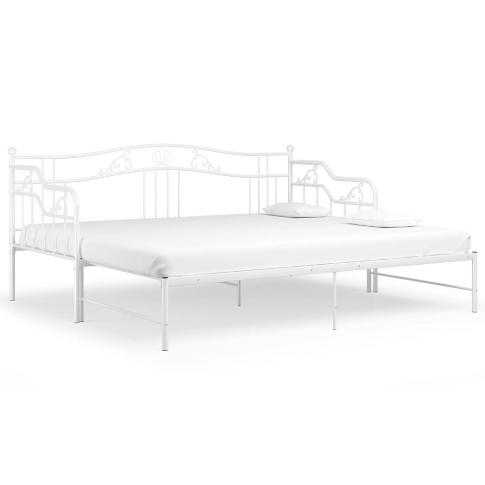 Estructura de sofá cama extraíble de metal blanco 90x200
