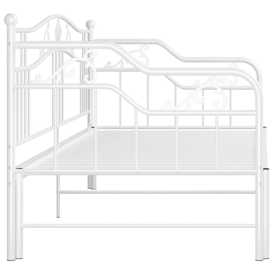 Estructura de sofá cama extraíble de metal blanco 90x200