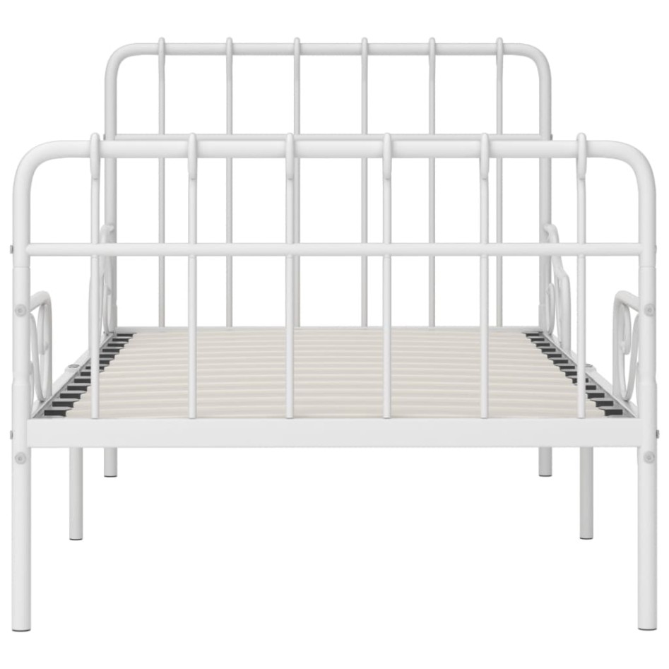 Estructura de cama con base de listones metal blanco 90x200