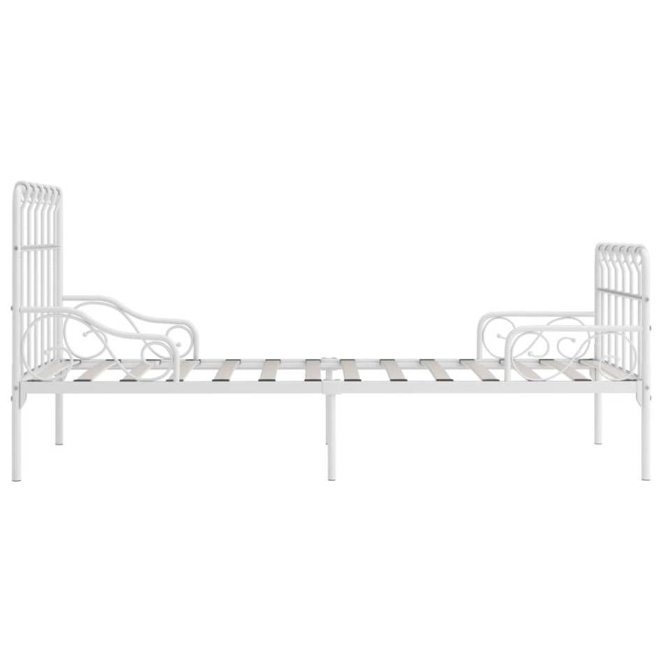 Estructura de cama con base de listones metal blanco 90x200