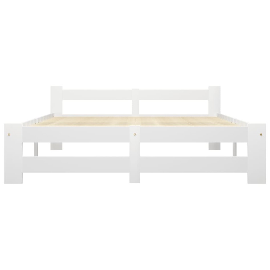 Estructura de cama de madera maciza de pino blanca 120x200