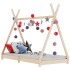 Estructura de cama infantil de madera maciza de pino 80x160