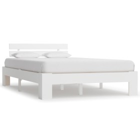 Estructura de cama de madera maciza de pino blanco 140x200
