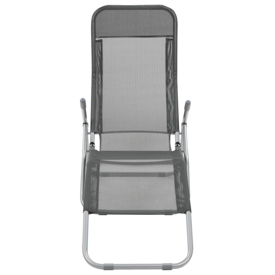 Tumbonas plegables 2 unidades textilene gris