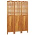Biombo de 3 paneles de madera maciza de acacia 121,5x2x180