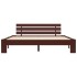 Estructura de cama madera maciza pino marrón oscuro 160x200