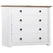 Armario auxiliar estilo Panamá madera pino blanco 80x40x73 cm