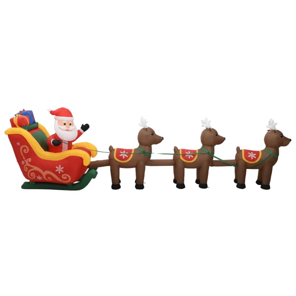 Adorno inflable de Navidad Papá Noel y renos LED 490