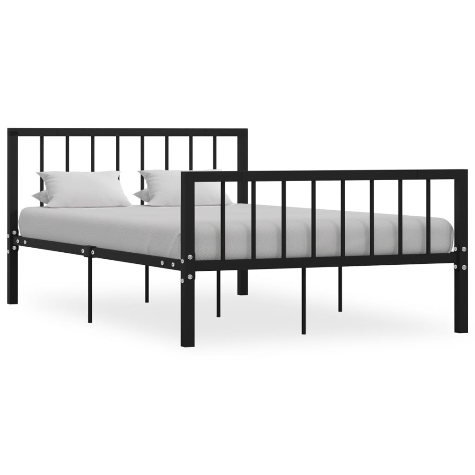 Estructura de cama de metal negro 120x200