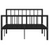 Estructura de cama de metal negro 120x200