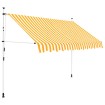 Toldo manual retráctil 300 cm naranja y blanco a rayas
