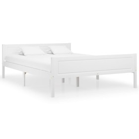 Estructura de cama de madera maciza de pino blanca 160x200