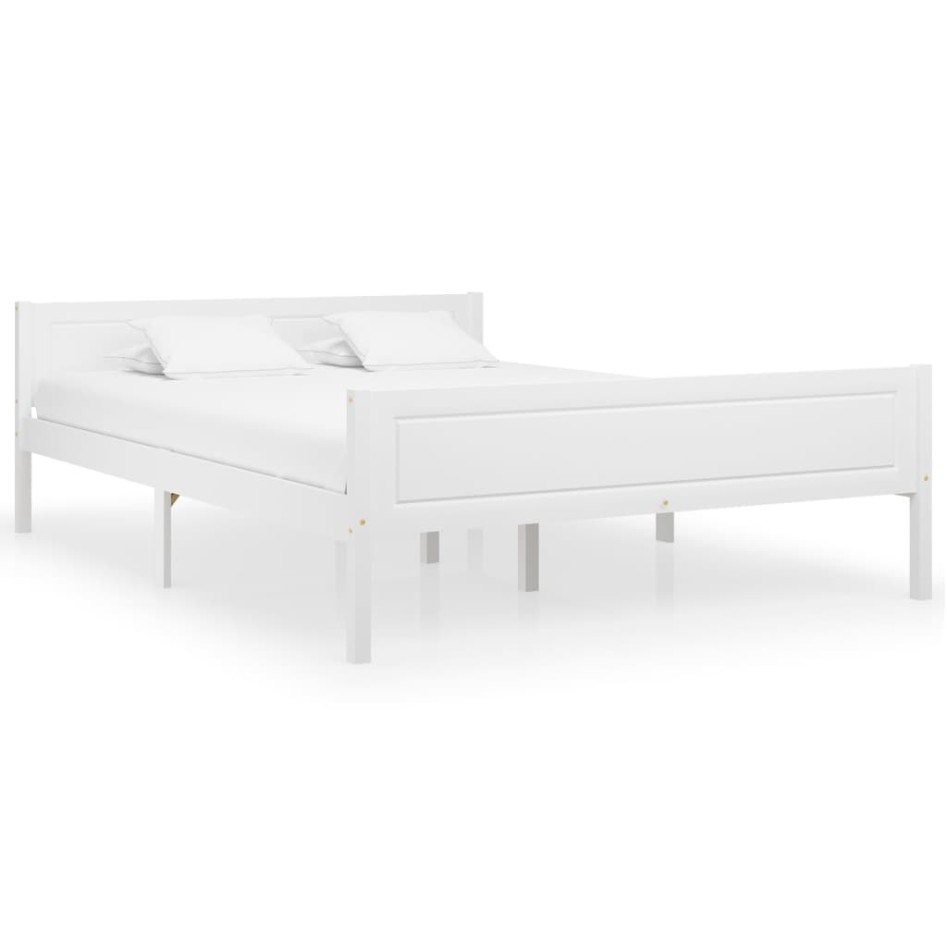 Estructura de cama de madera maciza de pino blanca 160x200