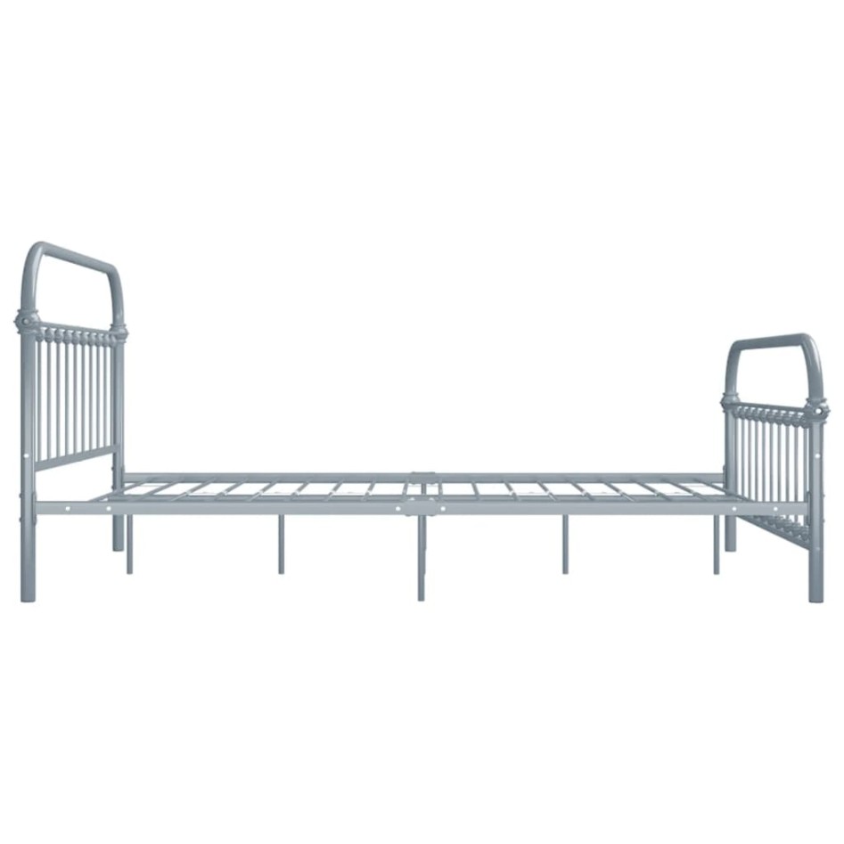 Estructura de cama de metal gris 140x200