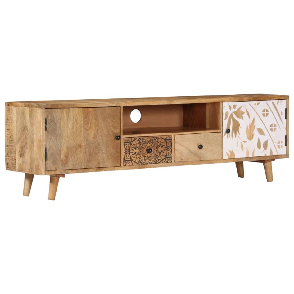 Mueble de TV de madera maciza de mango 140x30x40