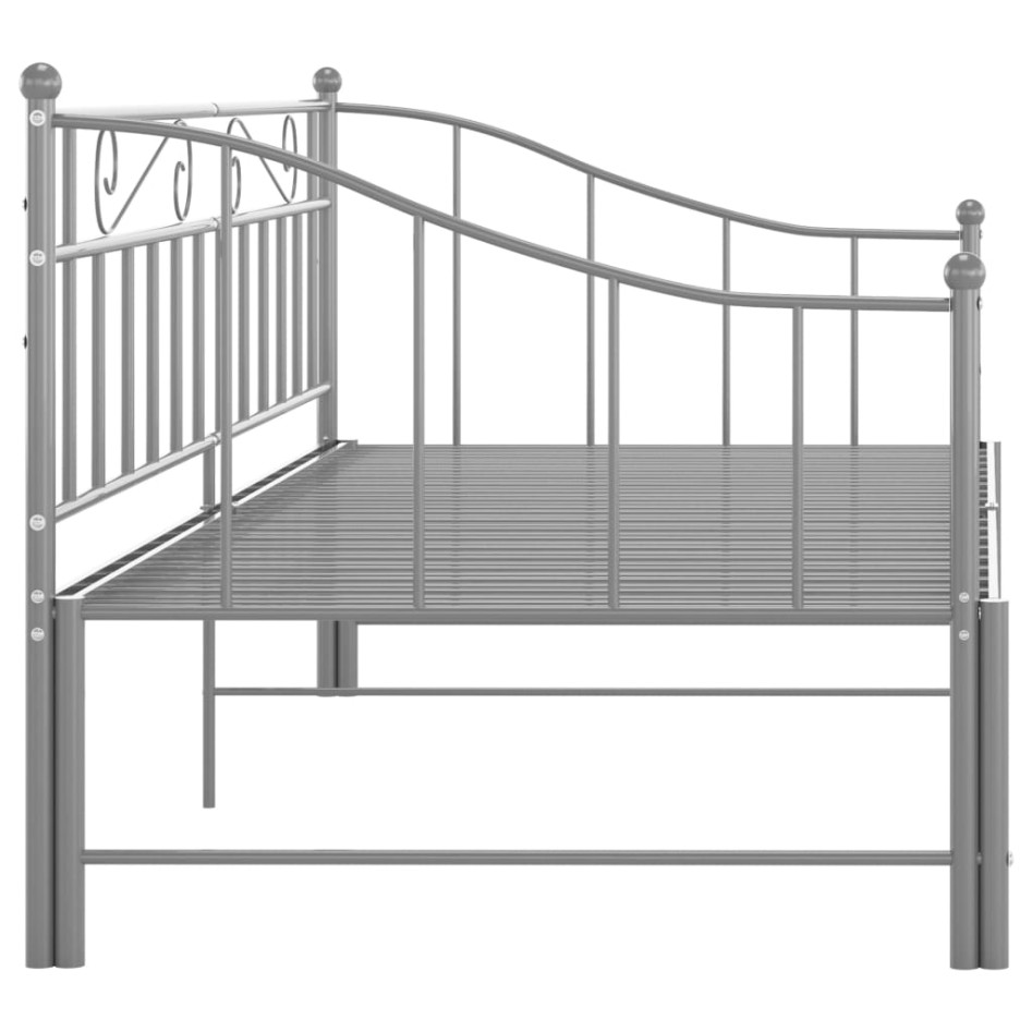 Estructura de sofá cama extraíble de metal gris 90x200