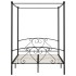 Estructura de cama con dosel metal negro 160x200