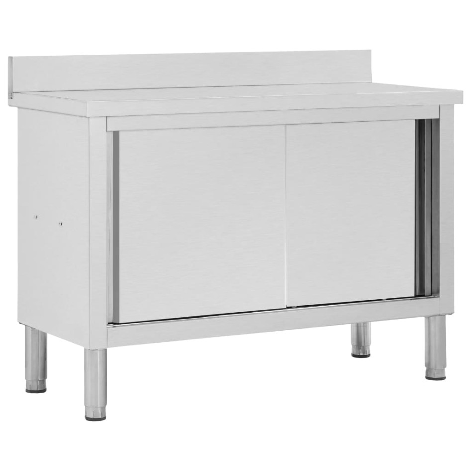 Mesa de trabajo puertas correderas acero inox 120x50x(95-97)