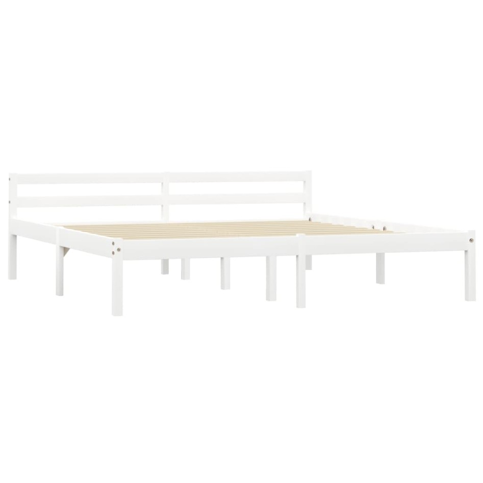 Estructura de cama de madera maciza de pino blanco 160x200
