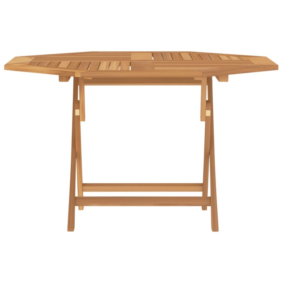 Mesa de jardín plegable madera maciza de teca 120x120x75