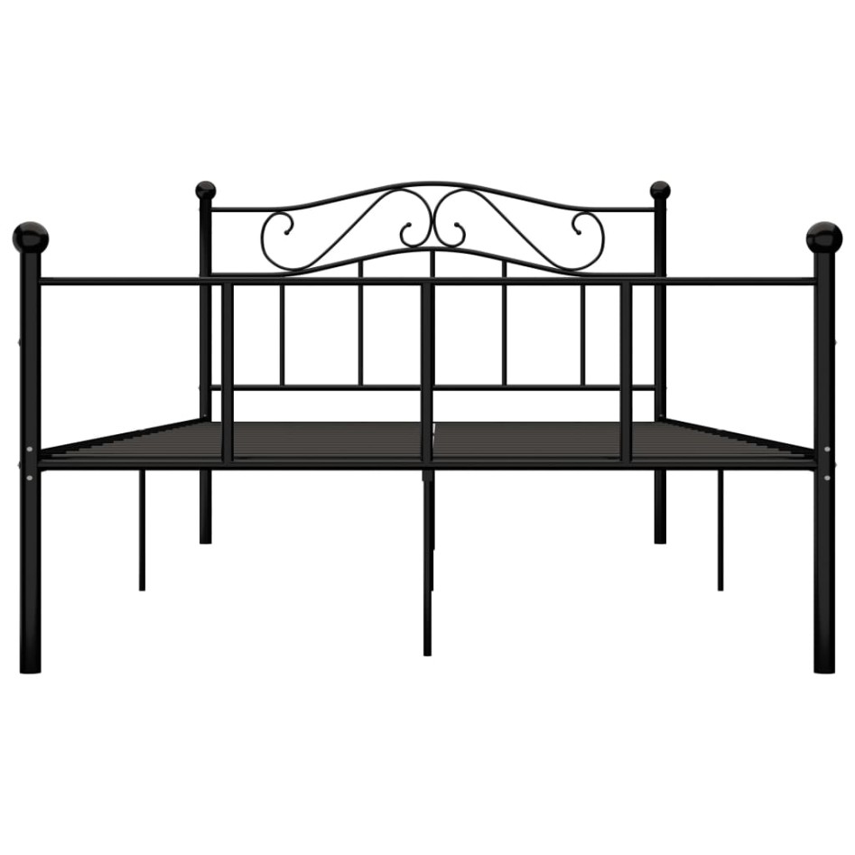 Estructura de cama de metal negro 140x200