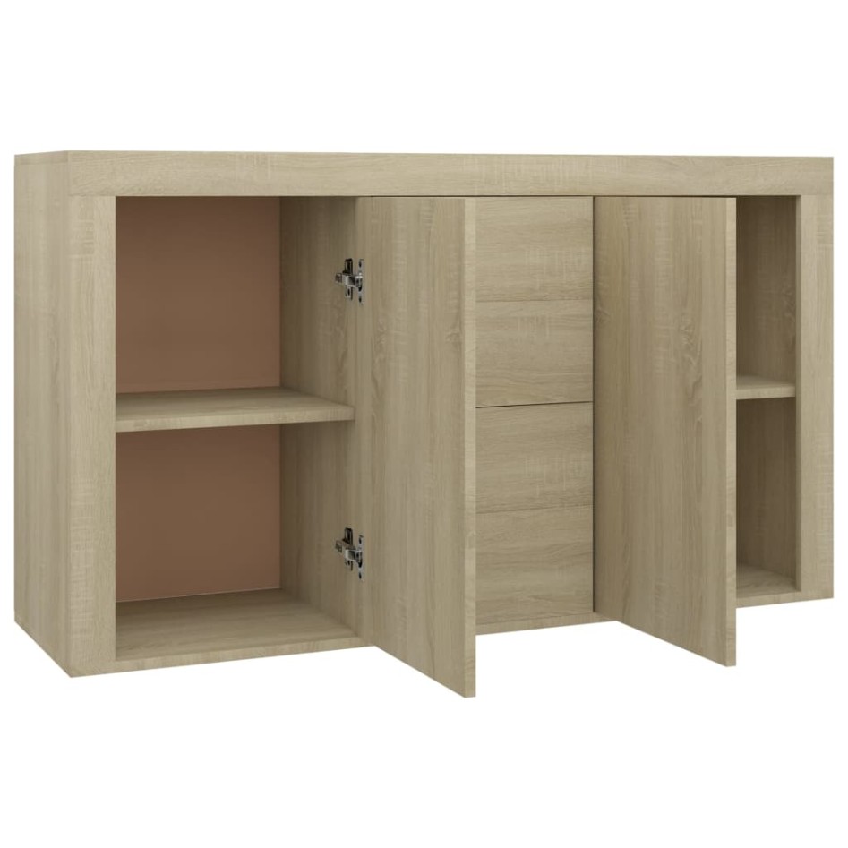 Aparador madera contrachapada color roble Sonoma 120x36x69