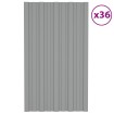 Panel para tejado acero galvanizado gris 36 unidades 80x45 cm