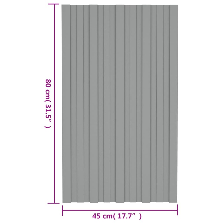Panel para tejado acero galvanizado gris 36 unidades 80x45