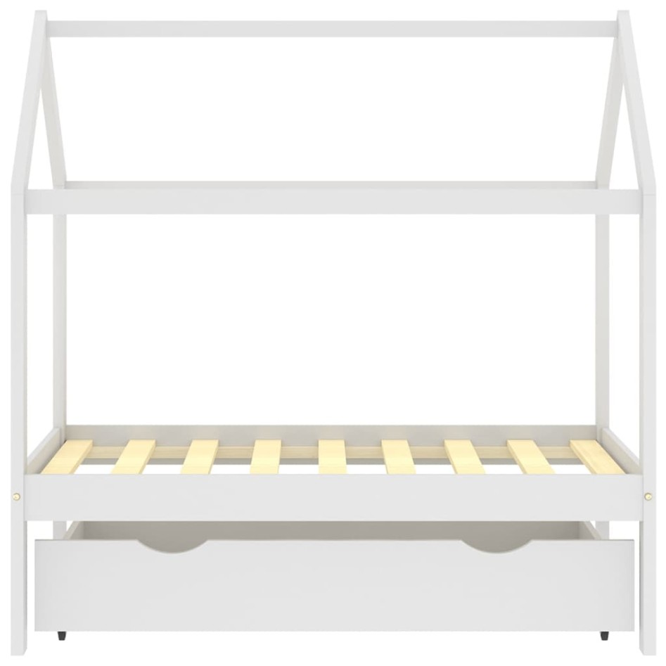 Estructura de cama infantil y cajón madera pino blanca