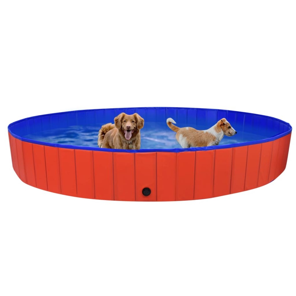 Piscina para perros plegable PVC rojo 300x40
