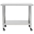 Mesa de trabajo para cocina con ruedas acero inox 100x45x85
