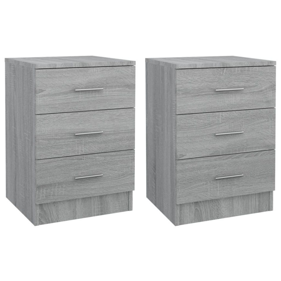 Mesitas de noche 2 uds madera gris Sonoma 38x35x56