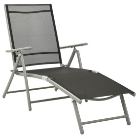 Tumbona plegable textilene y aluminio negro y