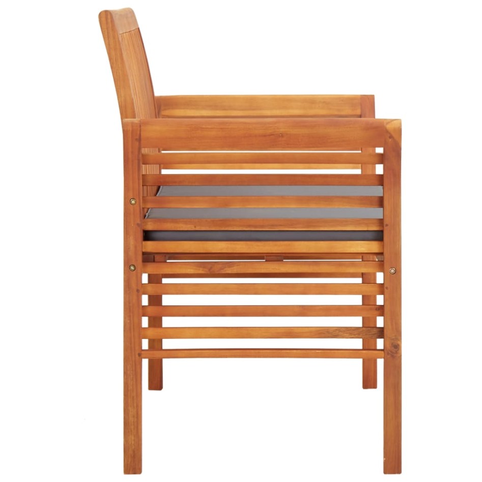 Banco de jardín 2 plazas con cojín madera maciza acacia 120