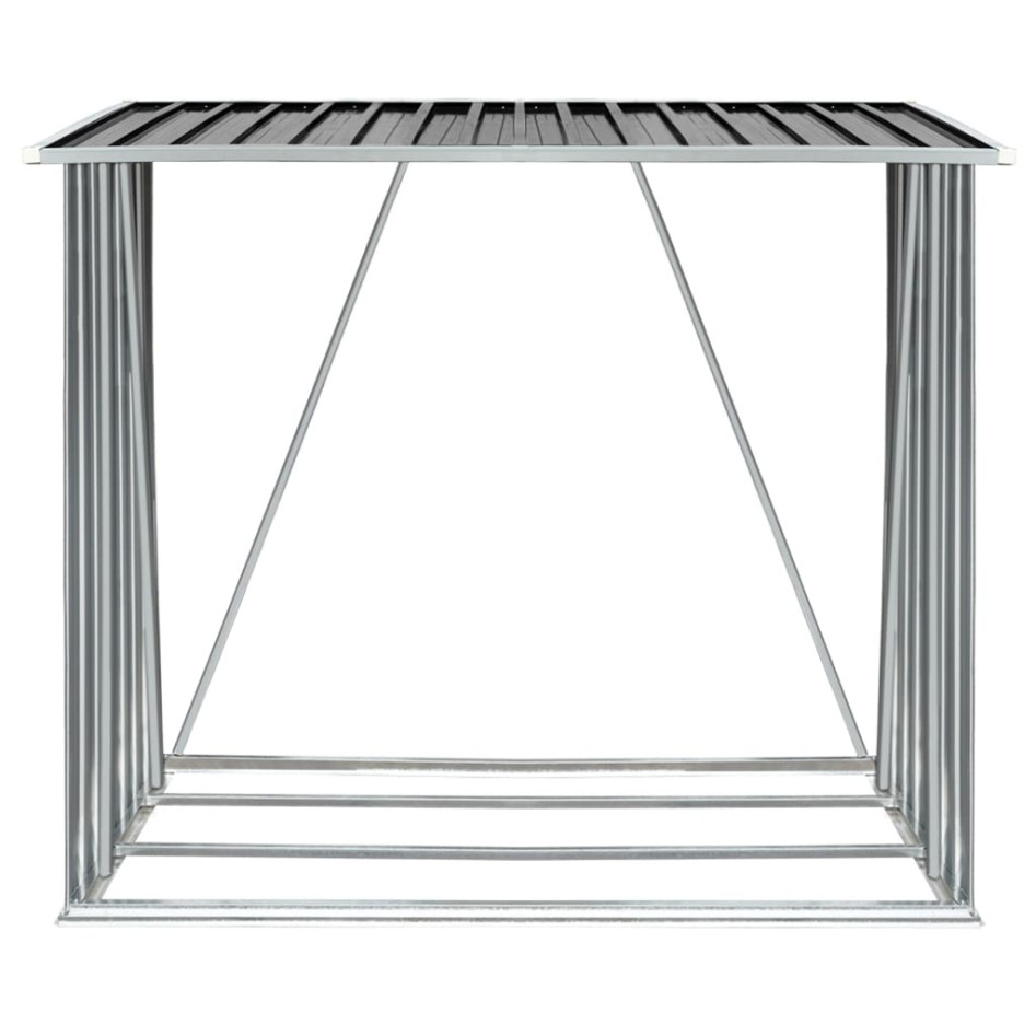 Casetilla leña acero galvanizado gris antracita 163x83x154