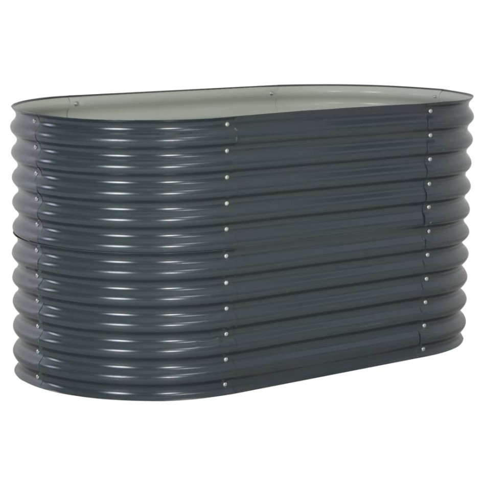 Arriate de acero galvanizado gris 160x80x81