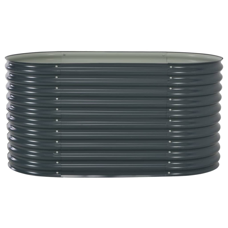 Arriate de acero galvanizado gris 160x80x81