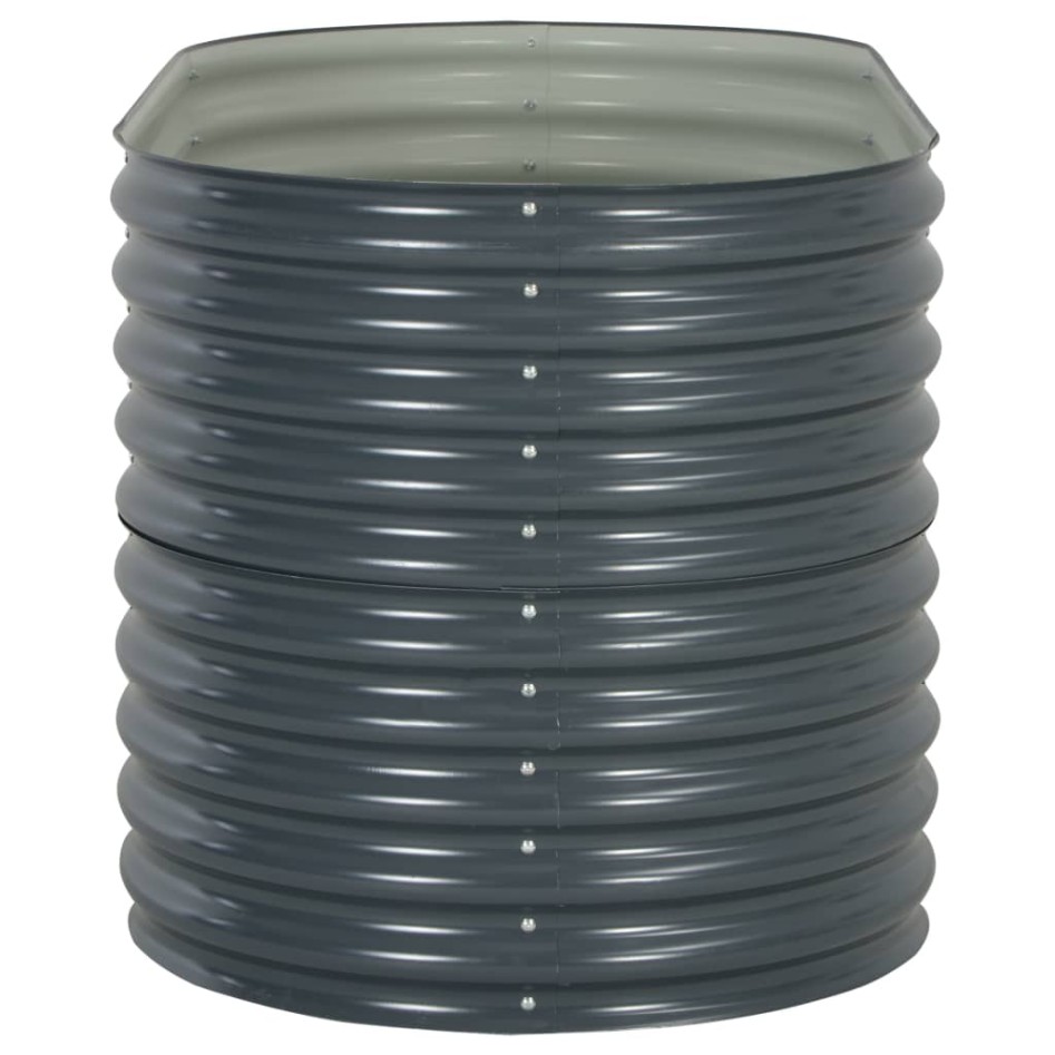 Arriate de acero galvanizado gris 160x80x81