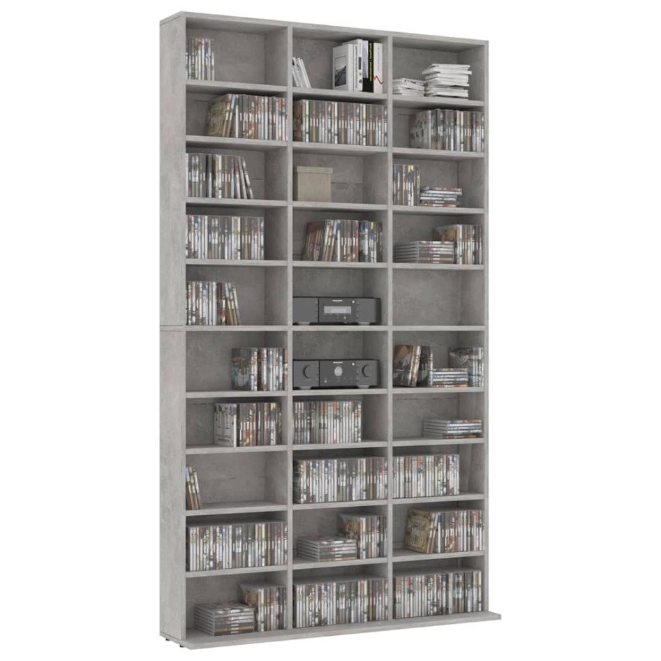 Armario para CDs madera contrachapada gris 102x16x177,5