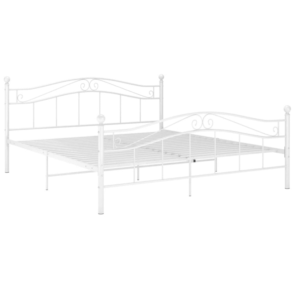 Estructura de cama de metal blanco 140x200
