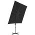 Sombrilla voladiza con poste de acero negro 250x250
